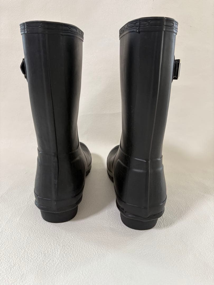 HUNTER ブラック 長靴 バックル付UK8黒