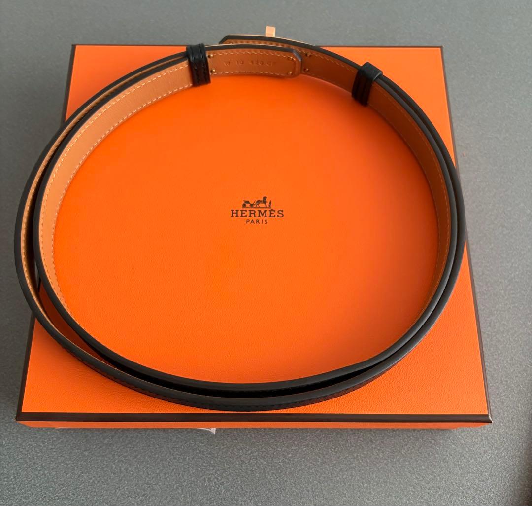 エルメス HERMES ケリーベルト 黒 ノワール ピンクゴールド