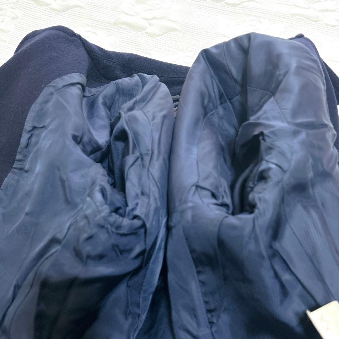 美品❤︎バーバリーズ 白タグ 金ボタン 紺 ピーコート ウール ダブルブレスト M