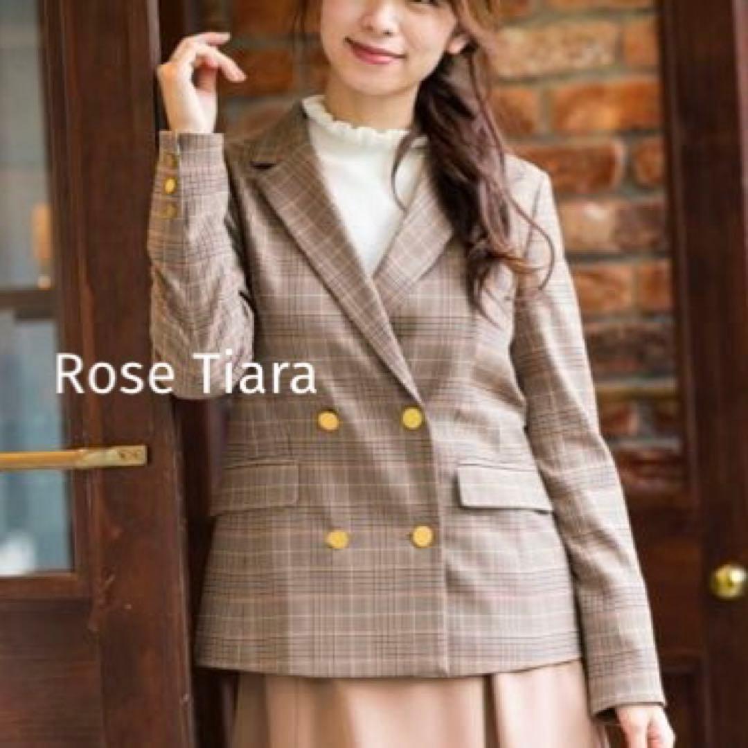 極美品！Rose Tiaraローズティアラ（42）金釦ダブルボタンジャケット