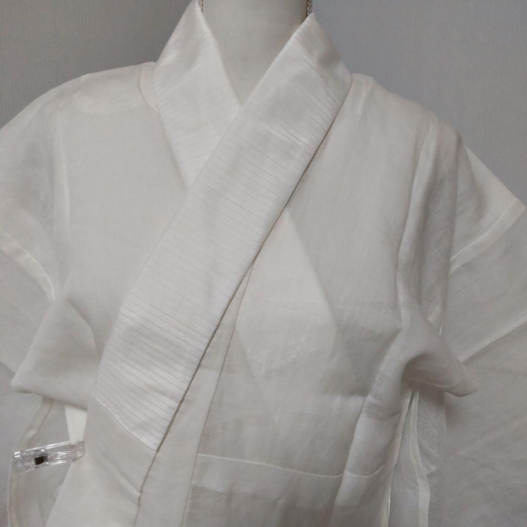 3260　もふもふ　背抜追加　洗える長襦袢　本麻　絽半襟付 未使用品　美品