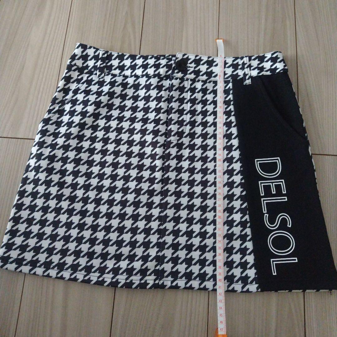 ☆デルソルゴルフ☆紫タートルセーターM 裏起毛スカートL セットアップ上下