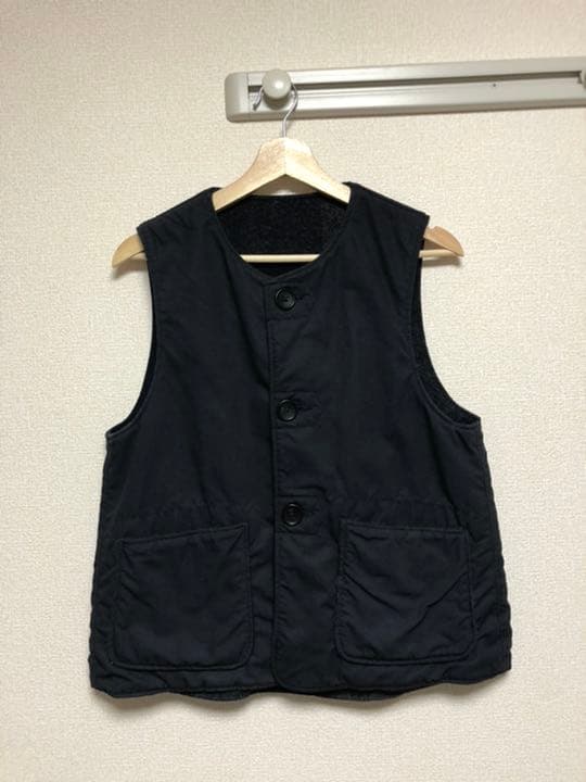 エンジニアードガーメンツ　リバーシブルオーバーベスト　ネイビー　S