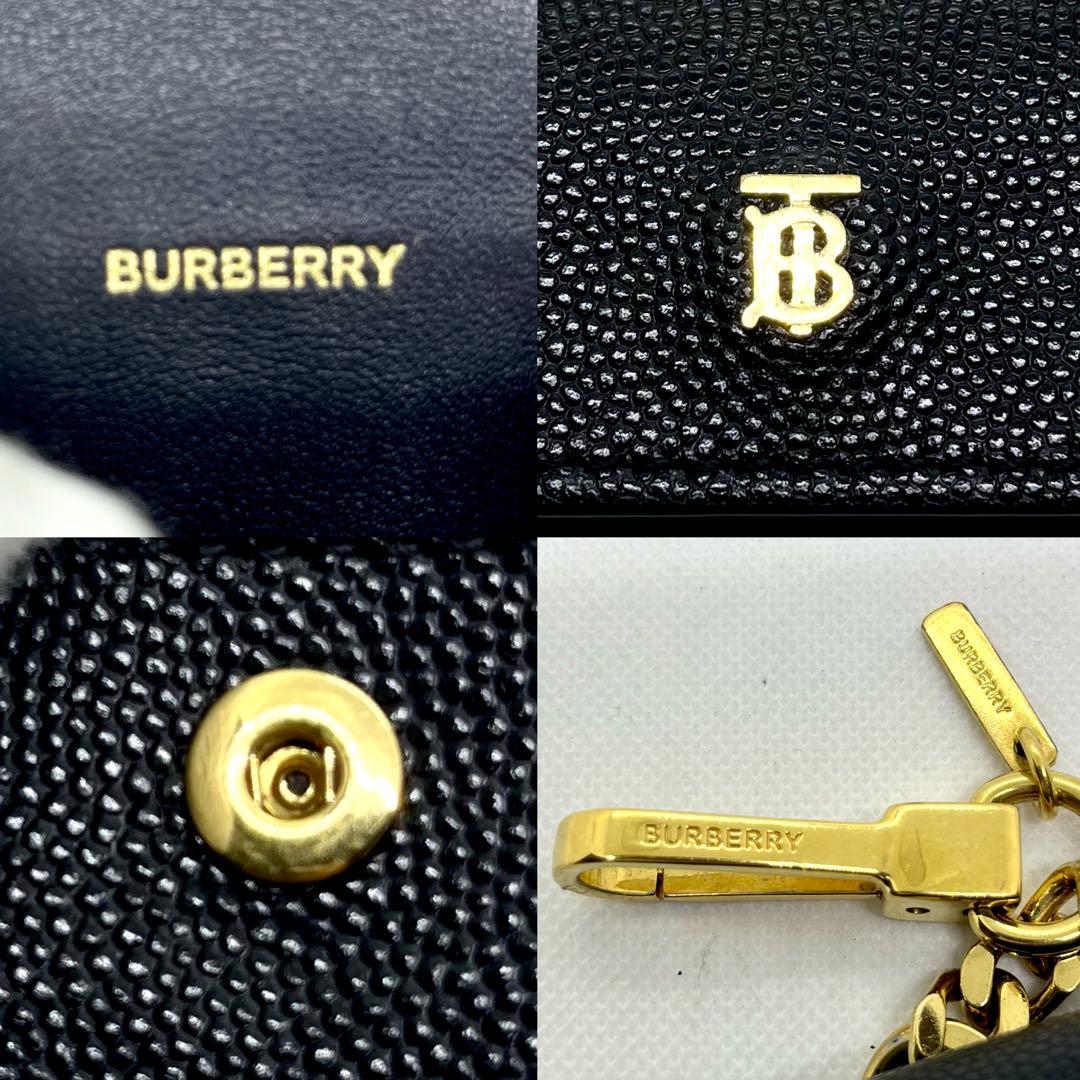 未使用級/現行✨バーバリー TB AirPods Pro ケース 本革 チェーン