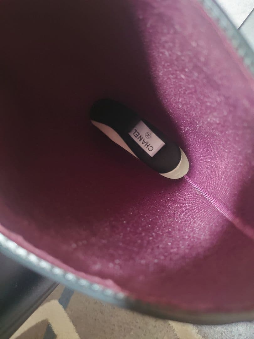 遊活のHANA☆新品シャネルラバーブーツ長靴レインブーツブラック