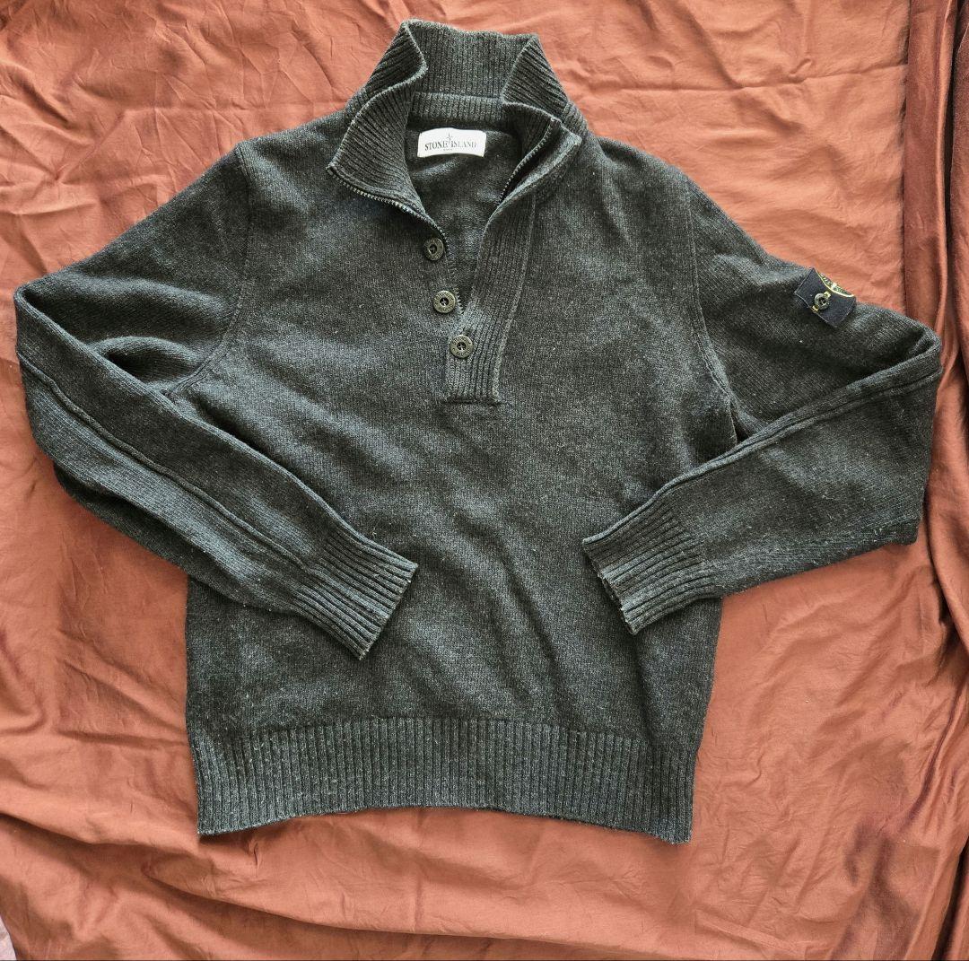 STONE  ハーフジップセーター M ダークグレー