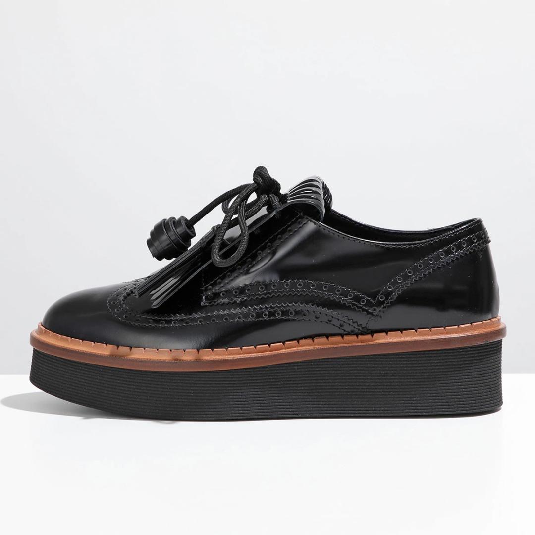 【TODS】トッズ黒エナメルタッセル厚底レディースローファー★美品