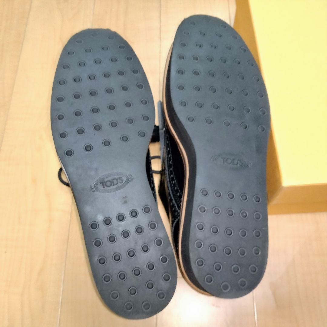 【TODS】トッズ黒エナメルタッセル厚底レディースローファー★美品