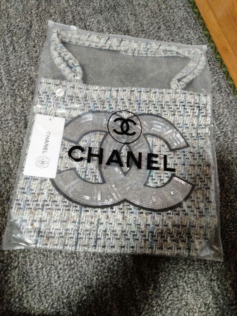 CHANEL ツイードトートバッグ スパンコール
