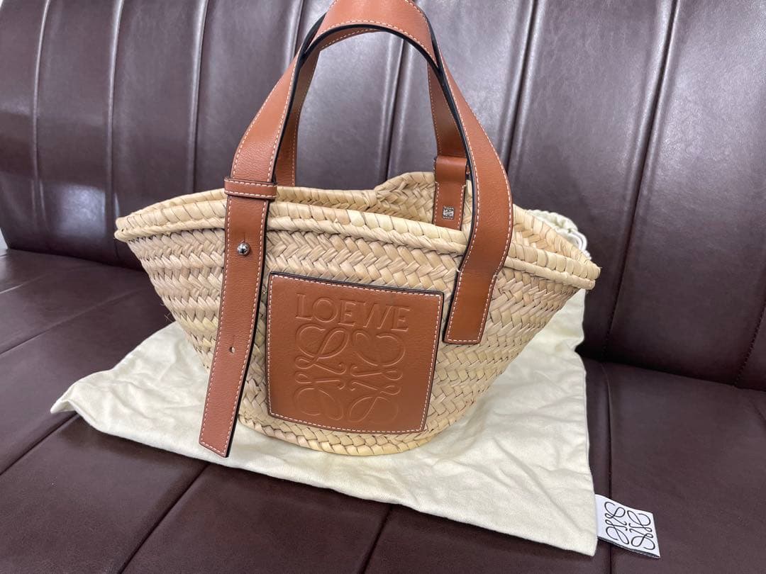 美品　LOEWE かごバッグ ナチュラル