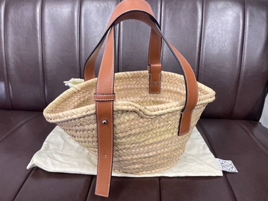 美品　LOEWE かごバッグ ナチュラル