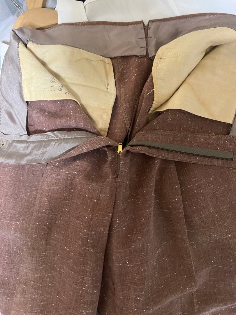 【スペシャル】50s レーヨン混 ギャバスラックス かすりネップ 2タック