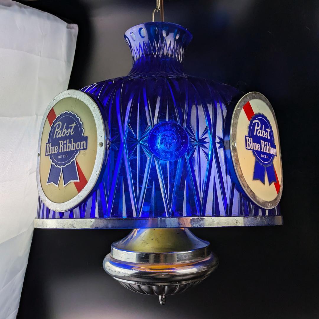 パブストブルーリボン ビンテージ照明 吊り下げライト点灯確認済 エジソン球付