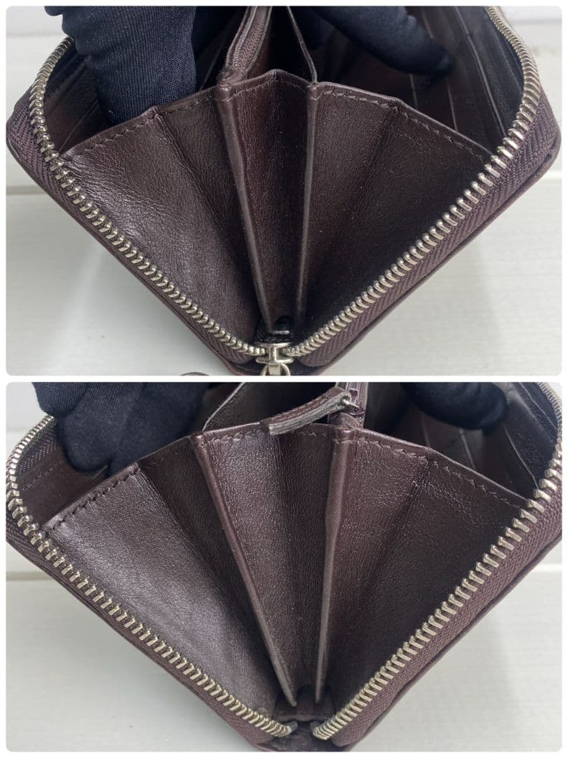 GUCCI ダークブラウン グッチシマ　ラウンドファスナー　長財布