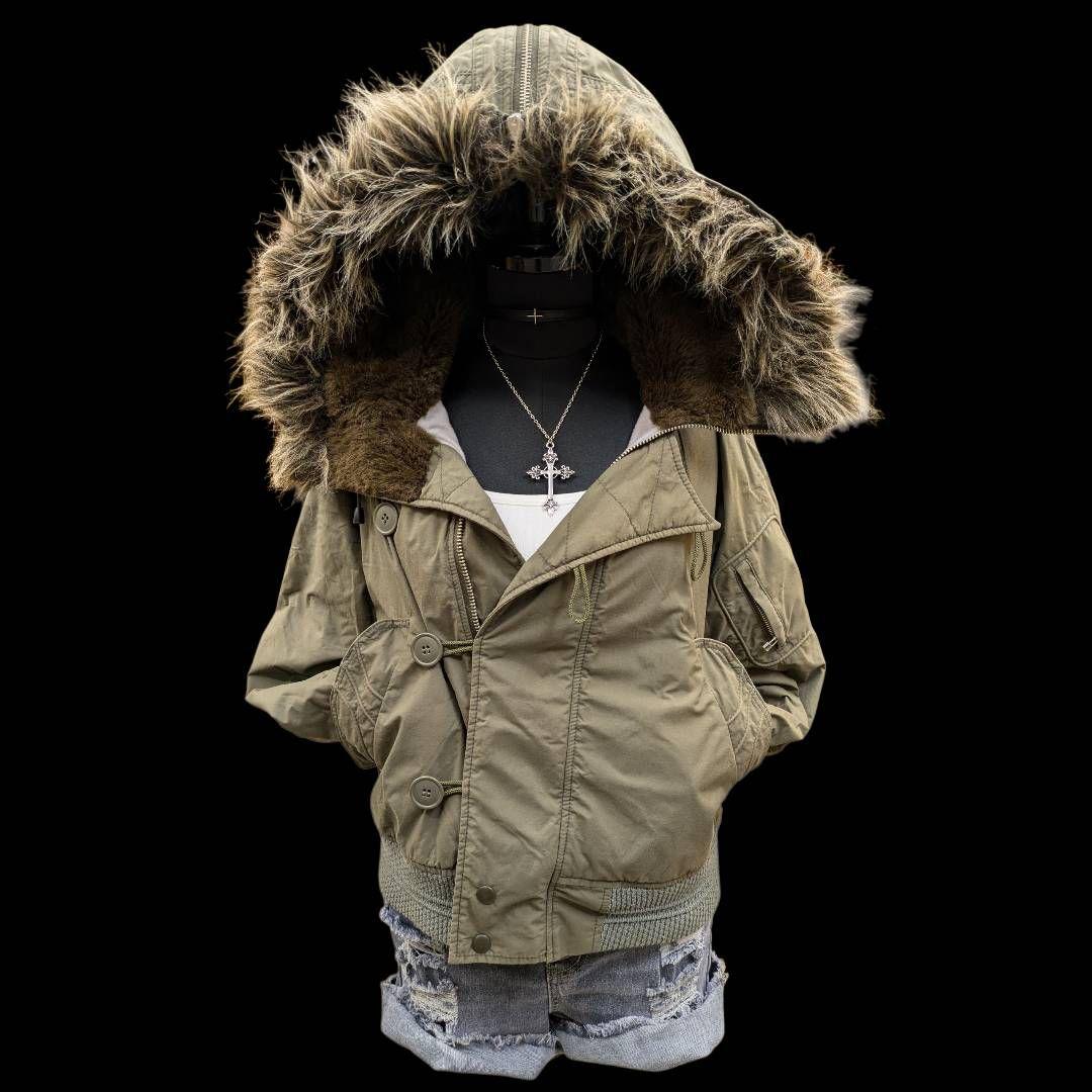 平成ギャル　y2k グランジ　ファー付き　N2B フライトジャケット　ギミック