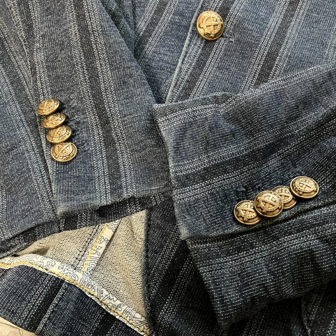 CIRCOLO1901 紺ブレ テーラードジャケット 金ボタン デニム調 伸縮