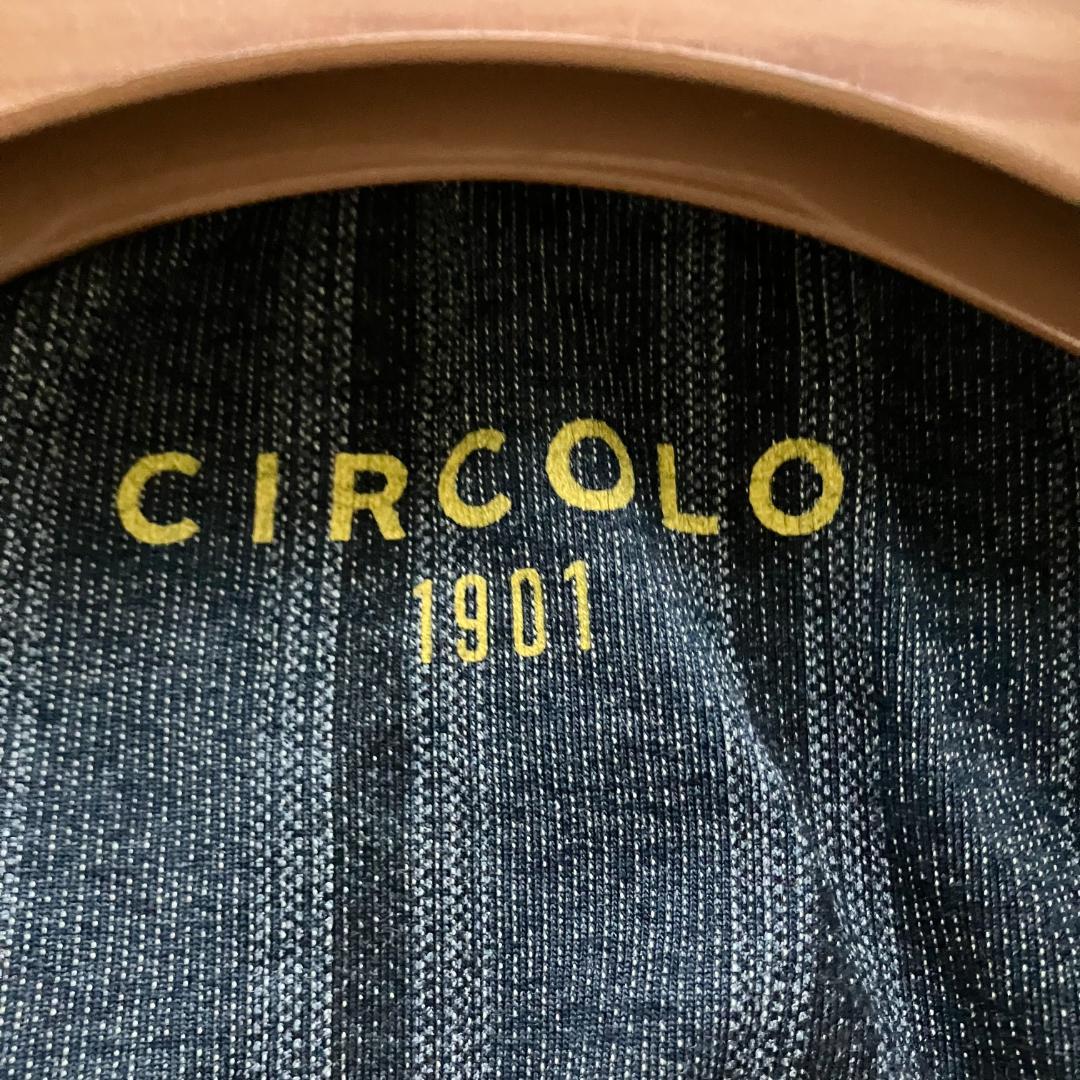 CIRCOLO1901 紺ブレ テーラードジャケット 金ボタン デニム調 伸縮