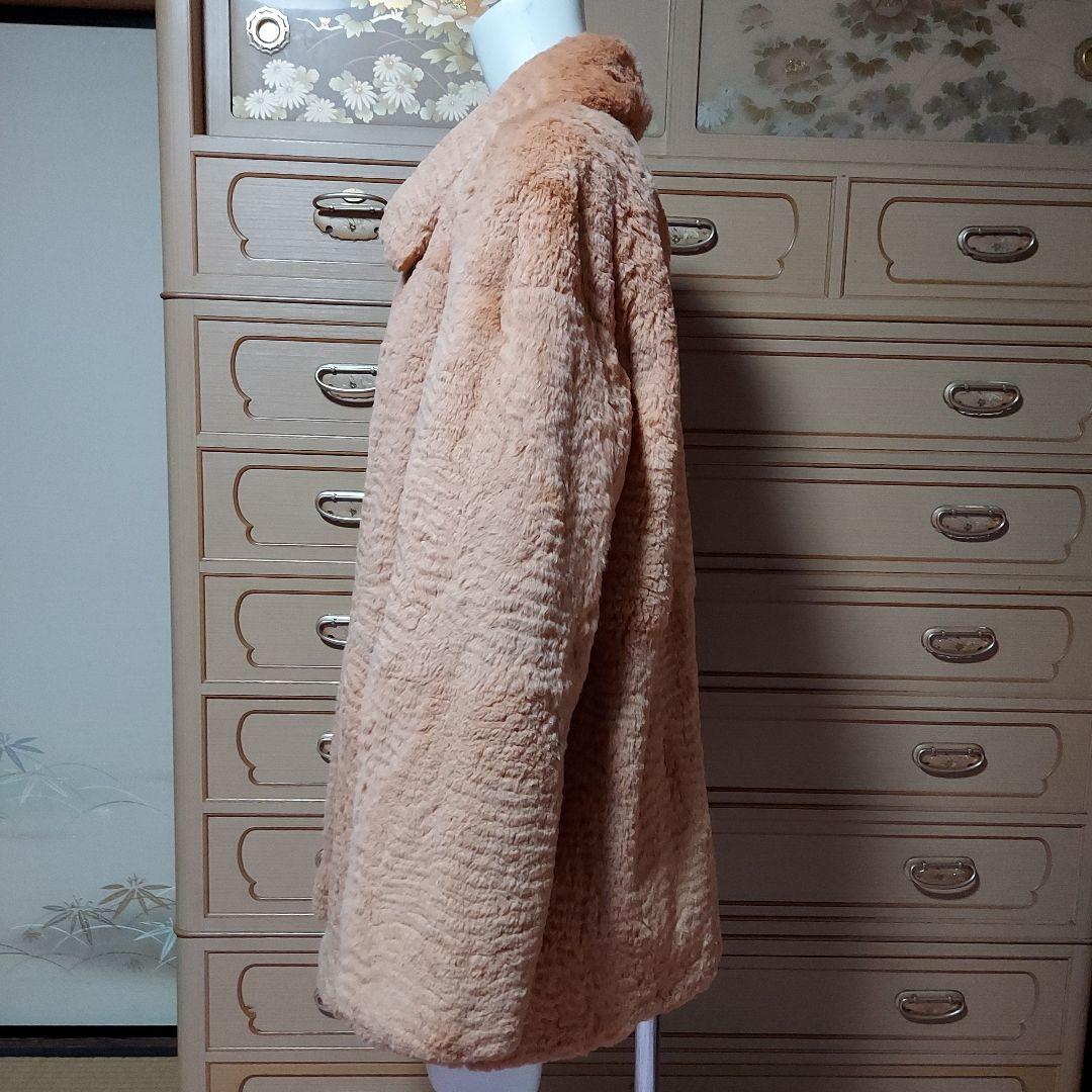 リアル シェアードファーWフェイスリバーシブルハーフコート希少オレンジ色