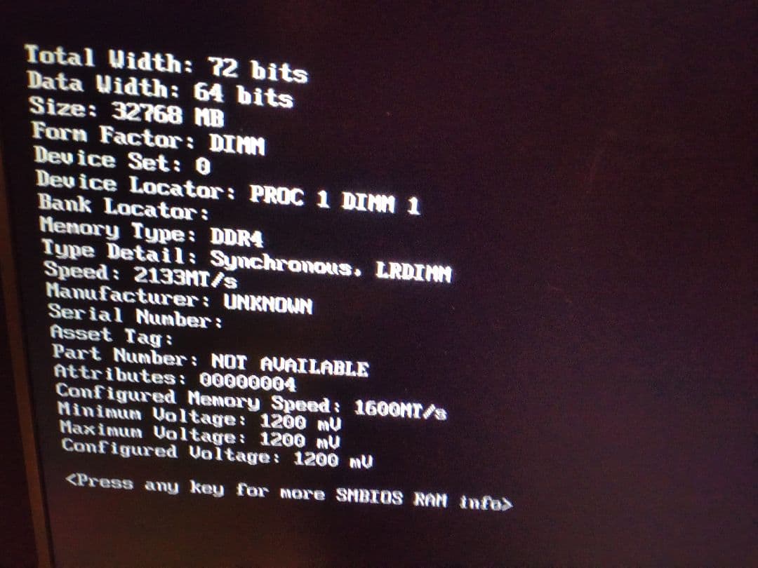 DDR4メモリ　PC4-2133P　32GB 4枚 計128GB　a