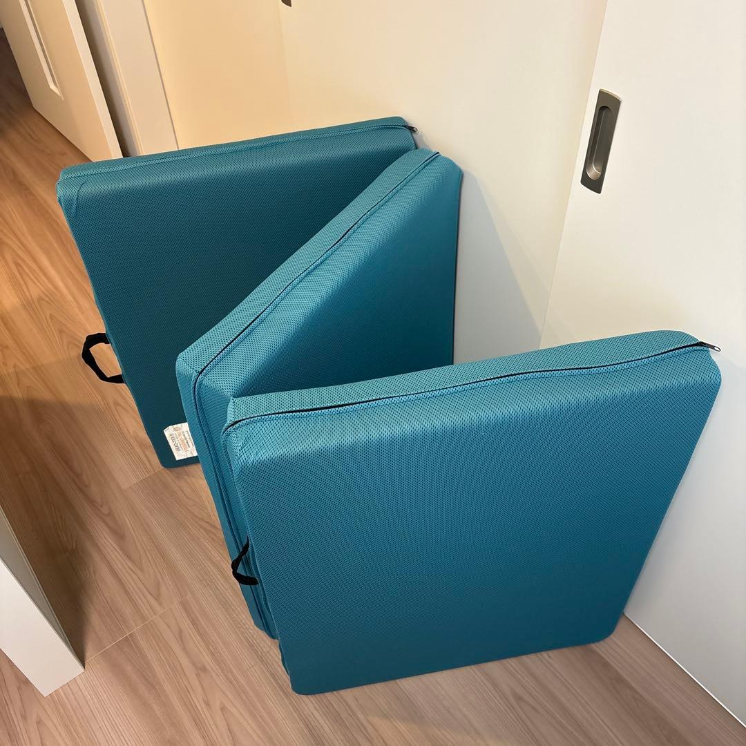 【中古】マニフレックス　メッシュウイング　セミシングル　ミッドブルー