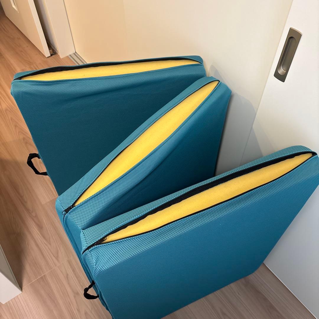 【中古】マニフレックス　メッシュウイング　セミシングル　ミッドブルー