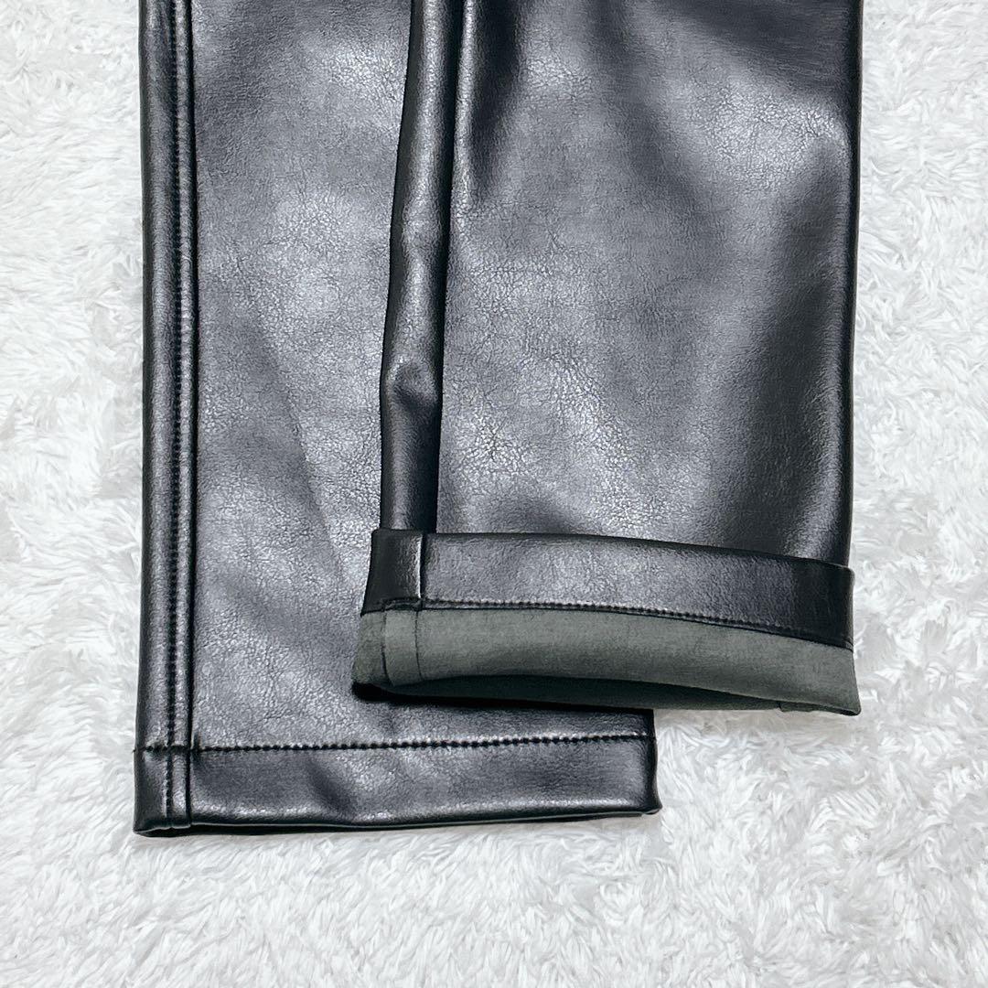 未使用級 DIESEL ディーゼル レザー Dロゴ ブラック スキニー パンツ