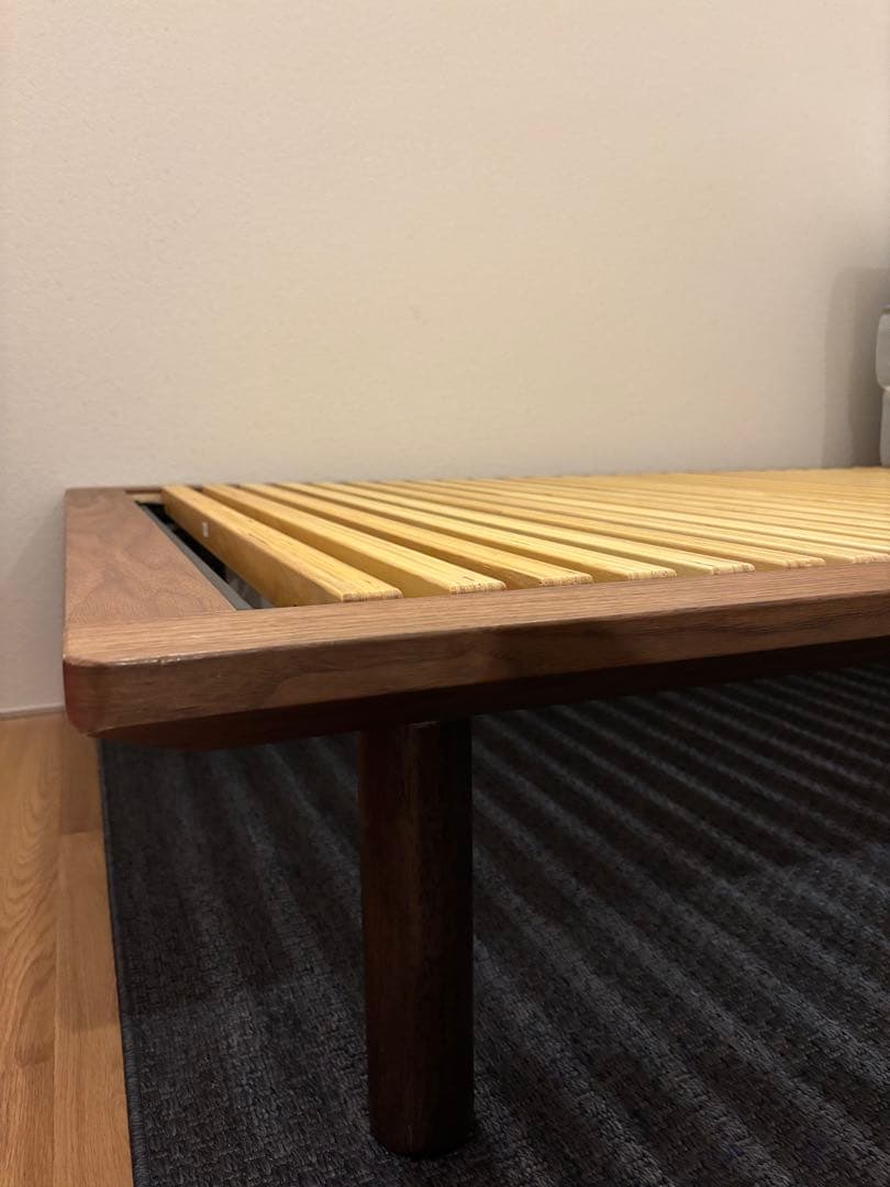 無印良品　シングルベッドフレーム　ウォールナット(三つ折りマットレス付)