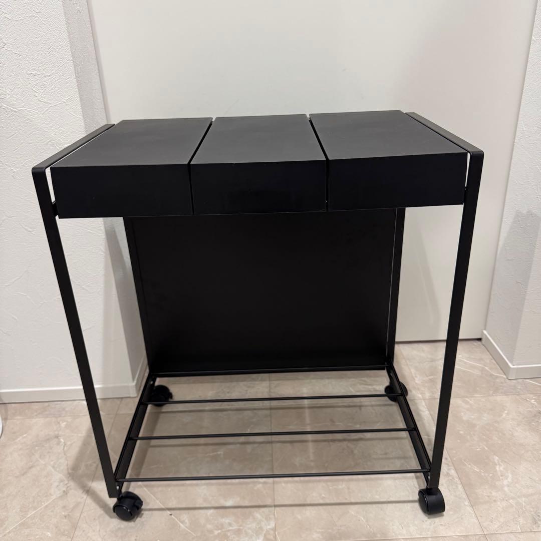 tower 分別ゴミ箱 ブラック キャスター蓋付き　山崎実業