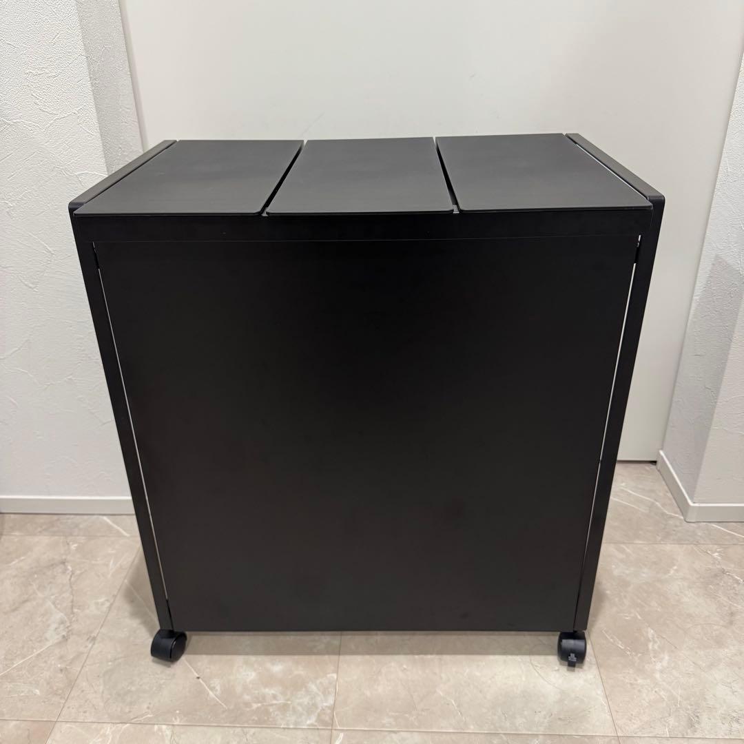 tower 分別ゴミ箱 ブラック キャスター蓋付き　山崎実業