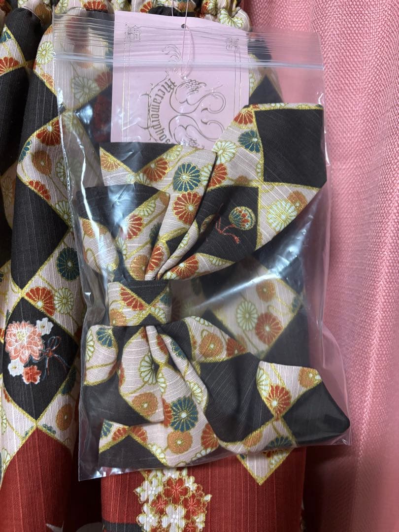 【新品】メタモルフォーゼ 百花繚乱まほろばの舞スカート 黒檀ブラック 和ロリ