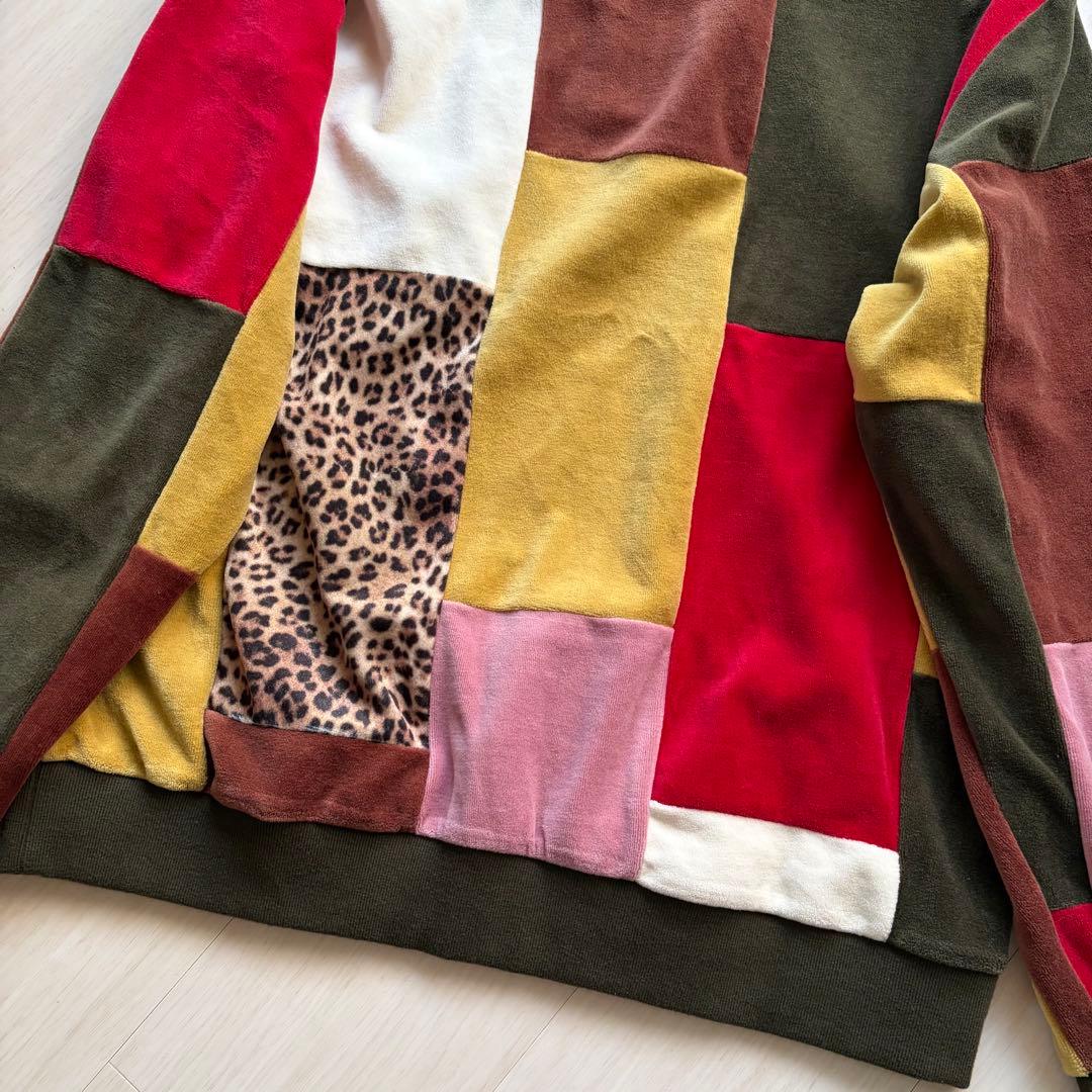 希少Mサイズ supreme patchwork velour L/S POLO