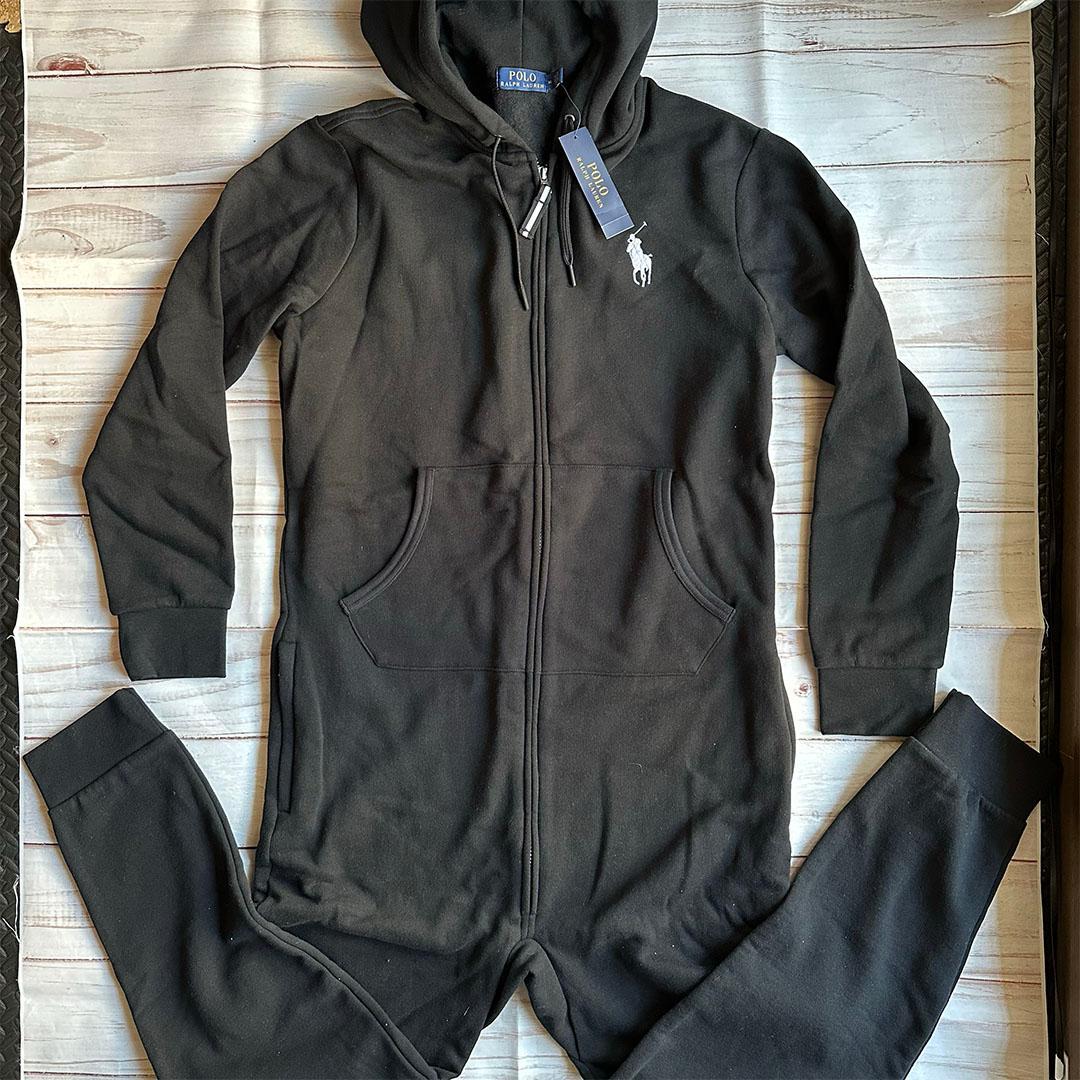 ポロラルフローレン POLO フリースジャンプスーツ つなぎ オールインワン M