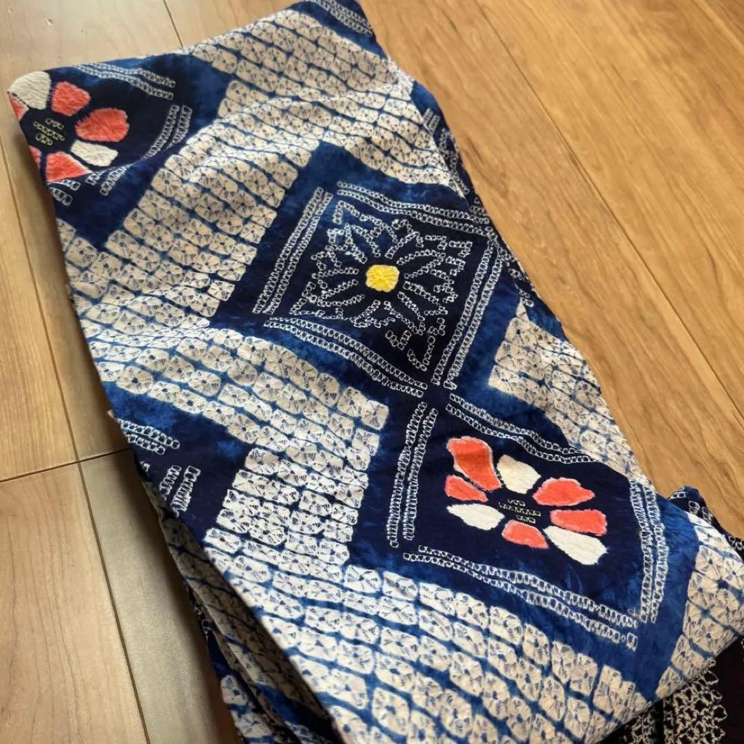 Ｆ　格安 リメイク用　素材　 まとめ売り　着物　和服　5点　本染　浴衣　有松絞り
