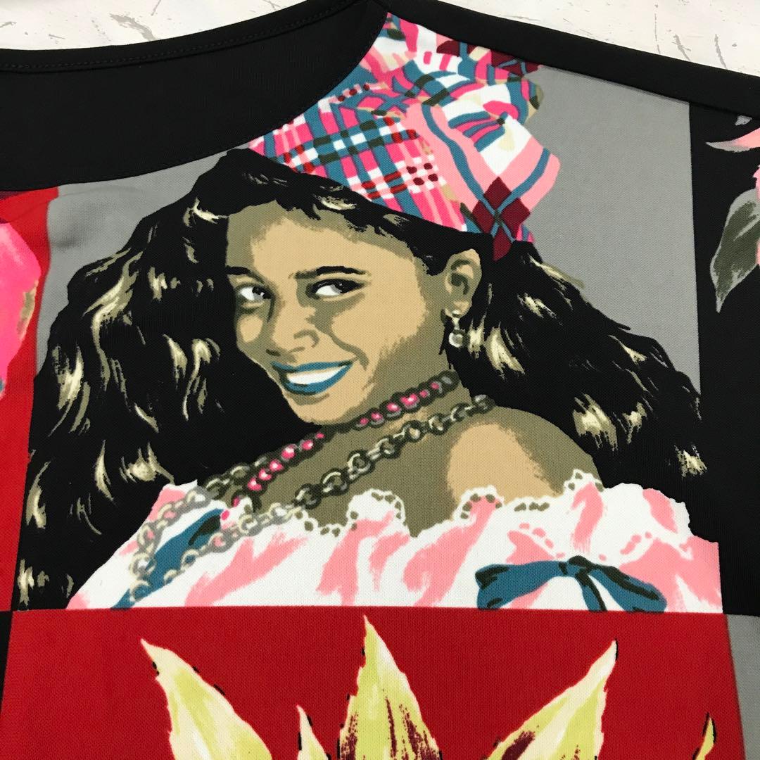 国産古着　TOKUKO 1er Vol　 エキゾチックコラージュ柄チュニック