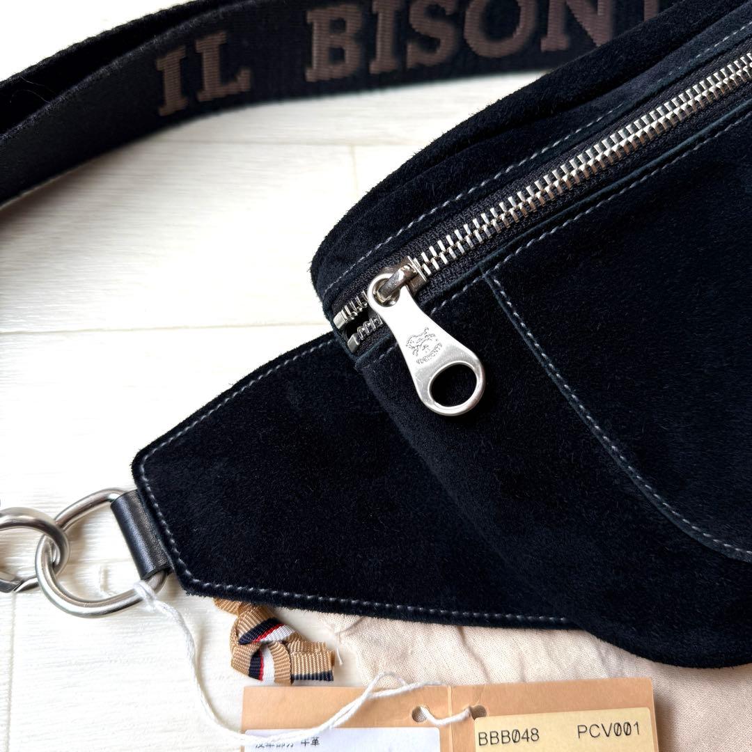 国内正規品 限定 IL BISONTE スエードレザー バムバッグ ボディー