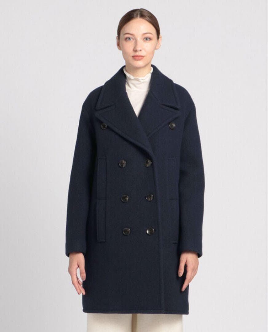 23AW☆theory luxe オーバーサイズ ウールピーコート ダブル