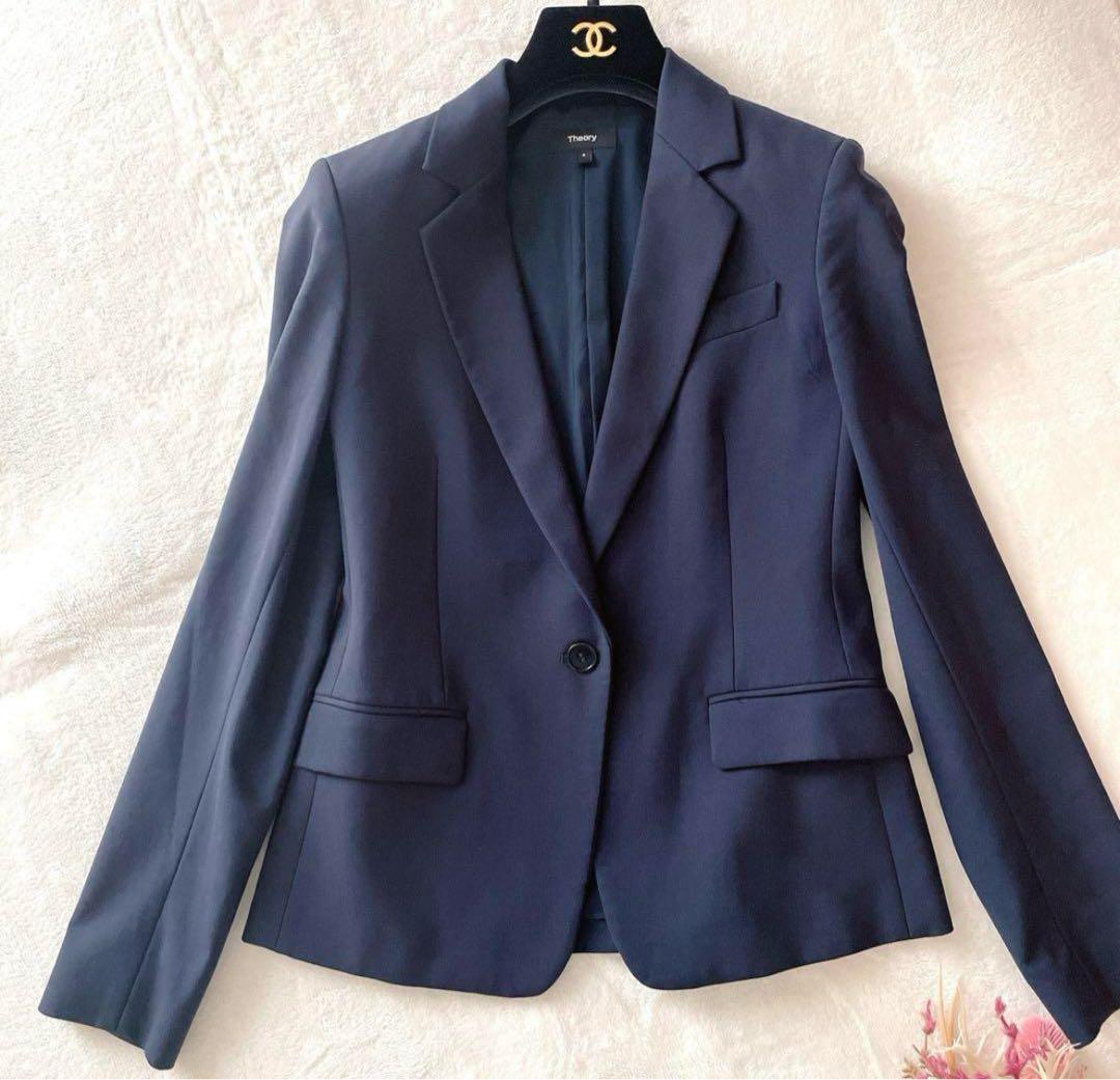 極美品　Theory TAILOR 紺 現行タグ スカートスーツセットアップ 0