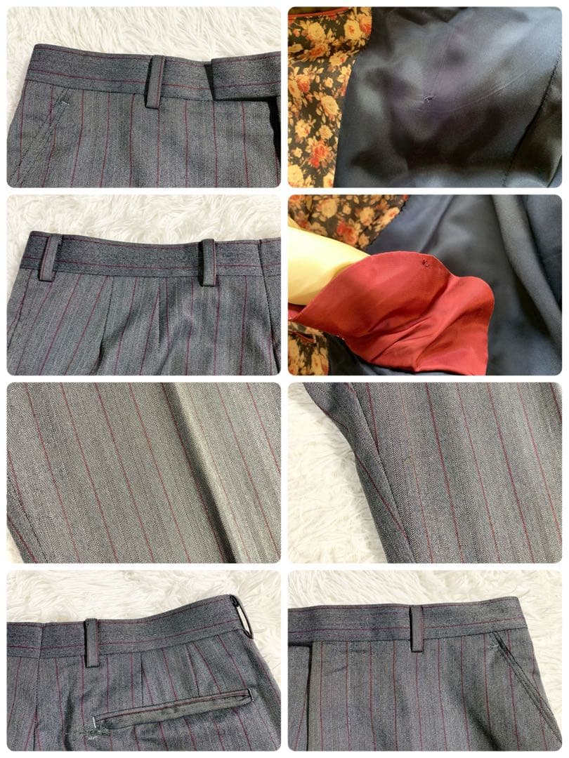 Paul Smith　ポールスミス　花柄裏地　スーツ　セットアップ　ストライプ