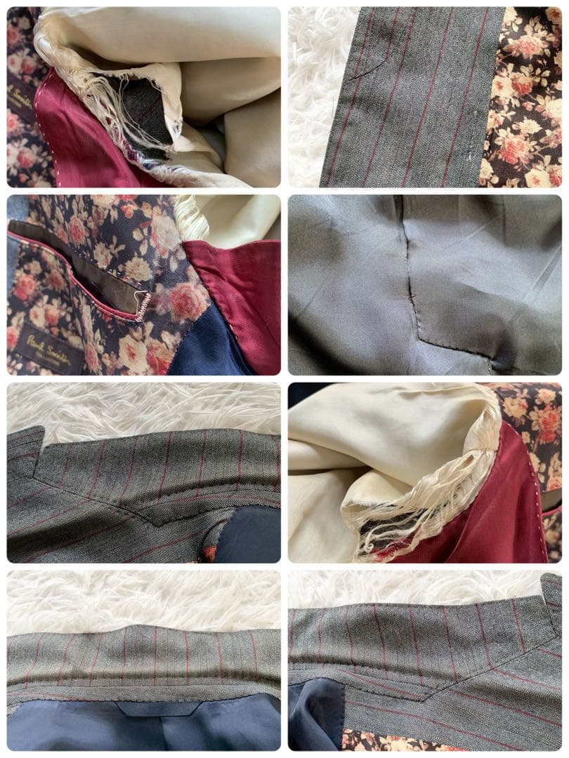 Paul Smith　ポールスミス　花柄裏地　スーツ　セットアップ　ストライプ