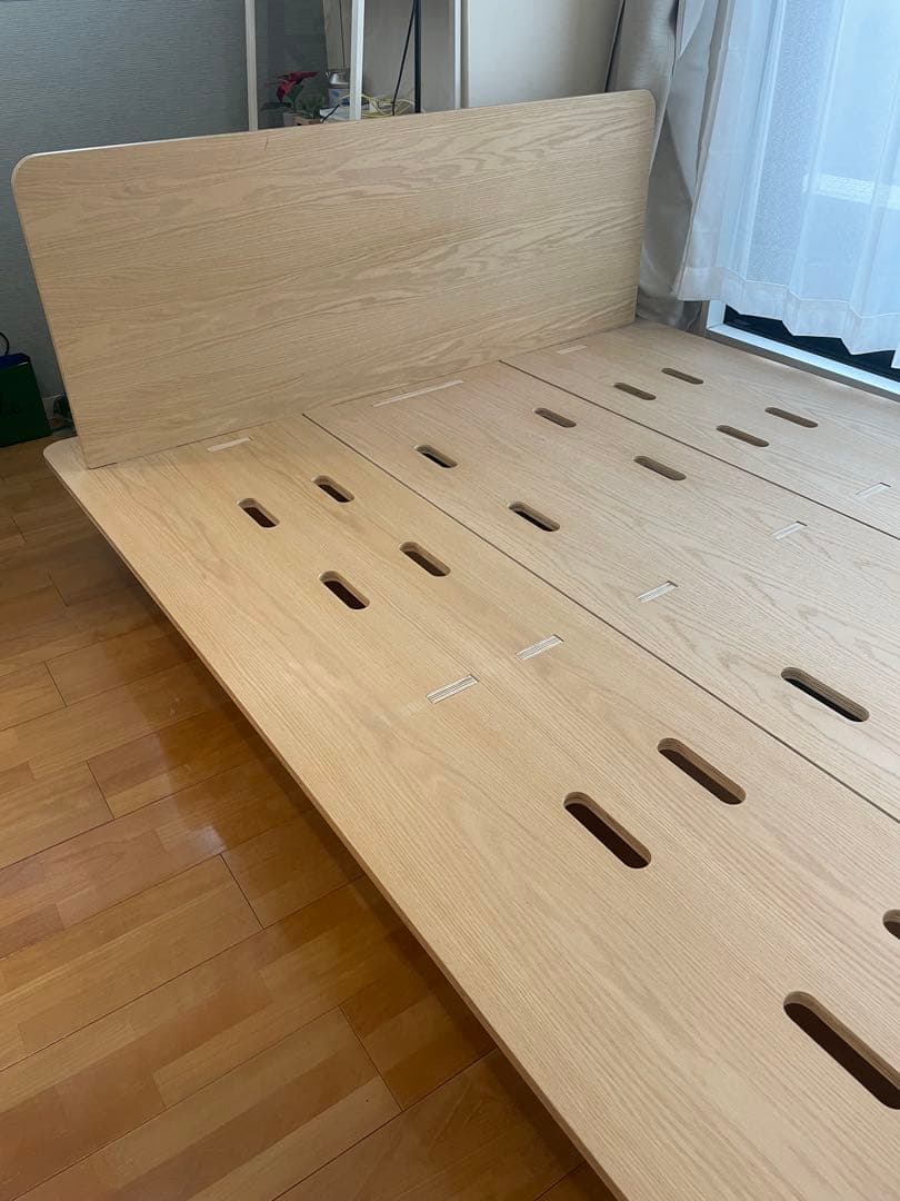 【mikoさん購入予定】コアラ　木製ダブルベッドフレーム スリットデザイン