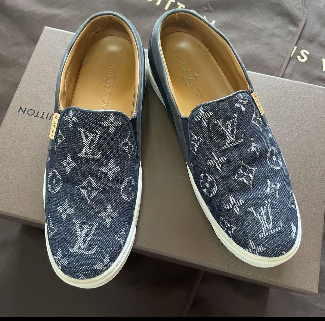 美品 ルイヴィトン スニーカー デッキシューズ 靴 37 1/2