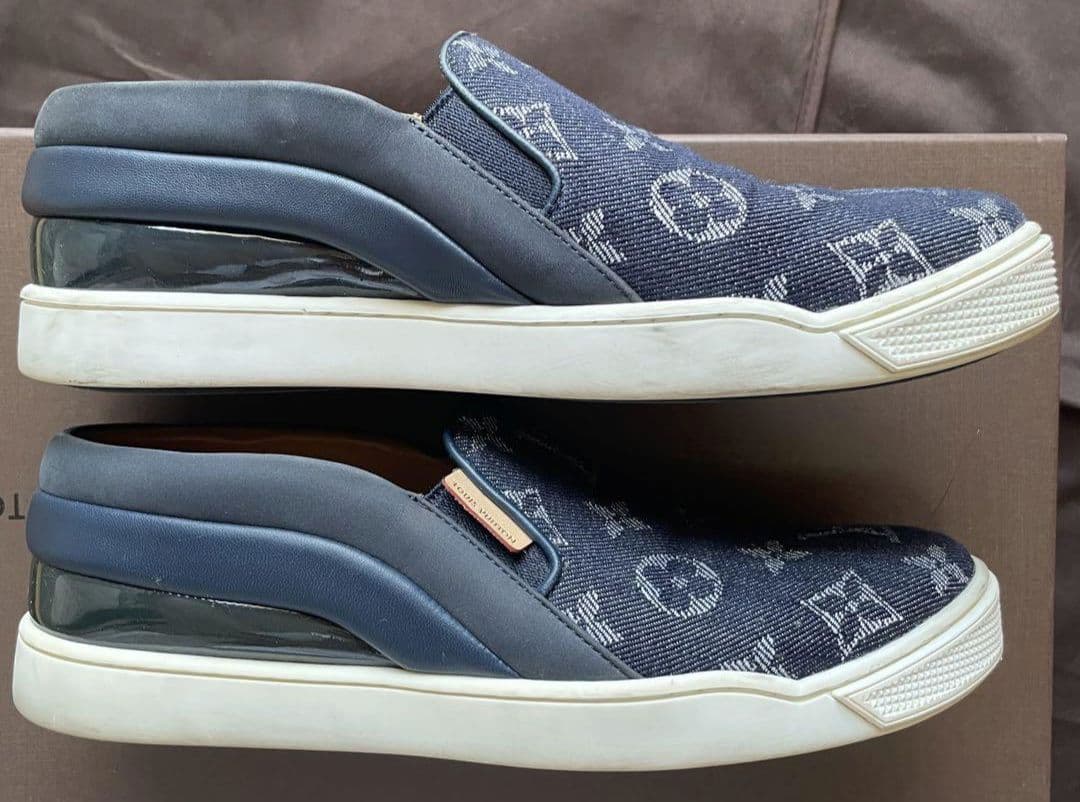 美品 ルイヴィトン スニーカー デッキシューズ 靴 37 1/2