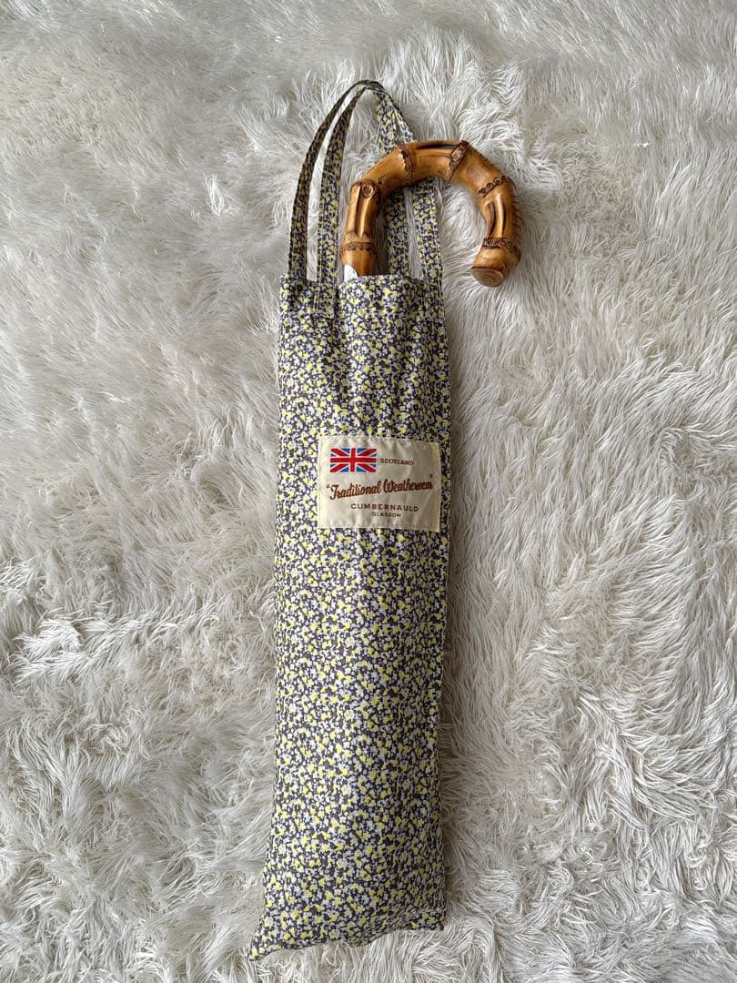 美品 トラディショナルウェザーウェア ー 折りたたみ傘 リバティ イエロー