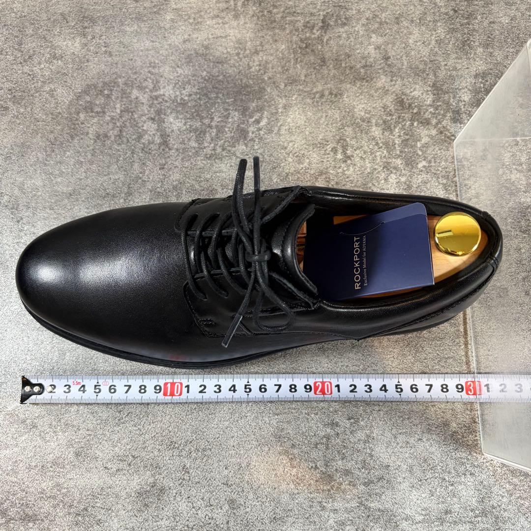 極美品　ロックポート　レザー　ビジネスシューズ　防水　プレーントゥ　黒　27cm