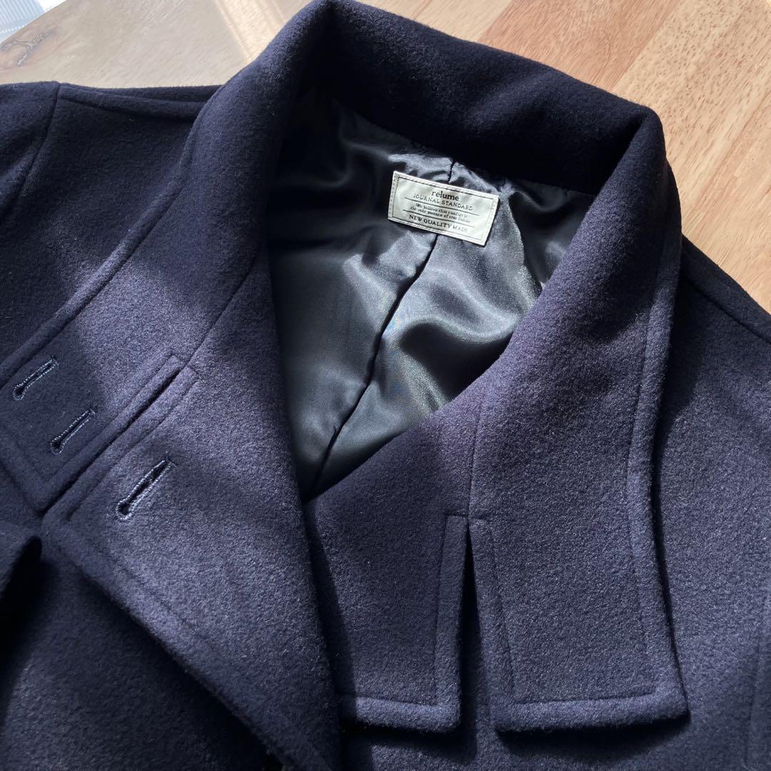 【2023AW】relume 尾州ウールスーパー100モッサスタンドコート 紺