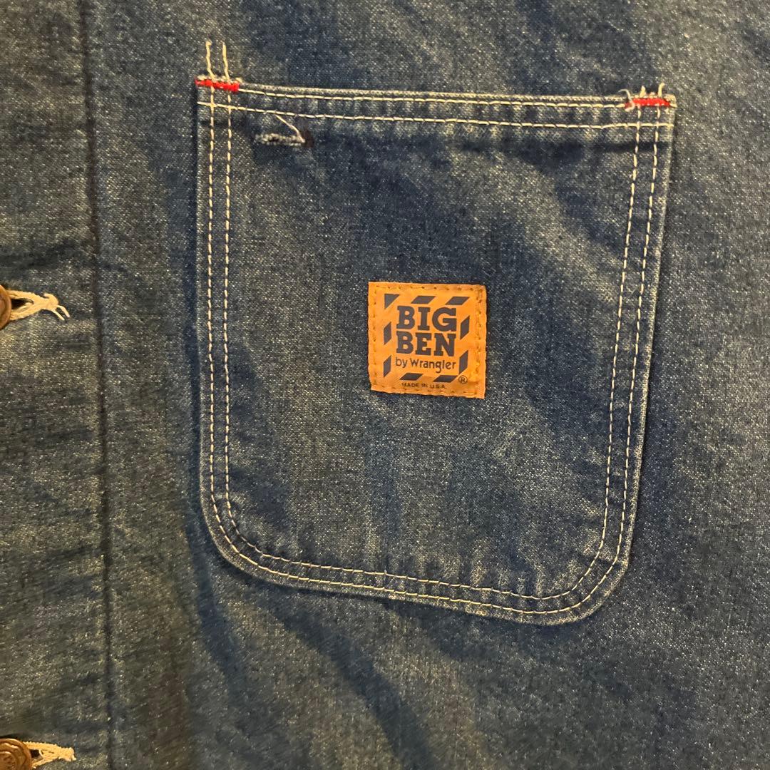 タ*ラ様 70s BIG BEN デニムカバーオール コーデュロイ襟付き vin