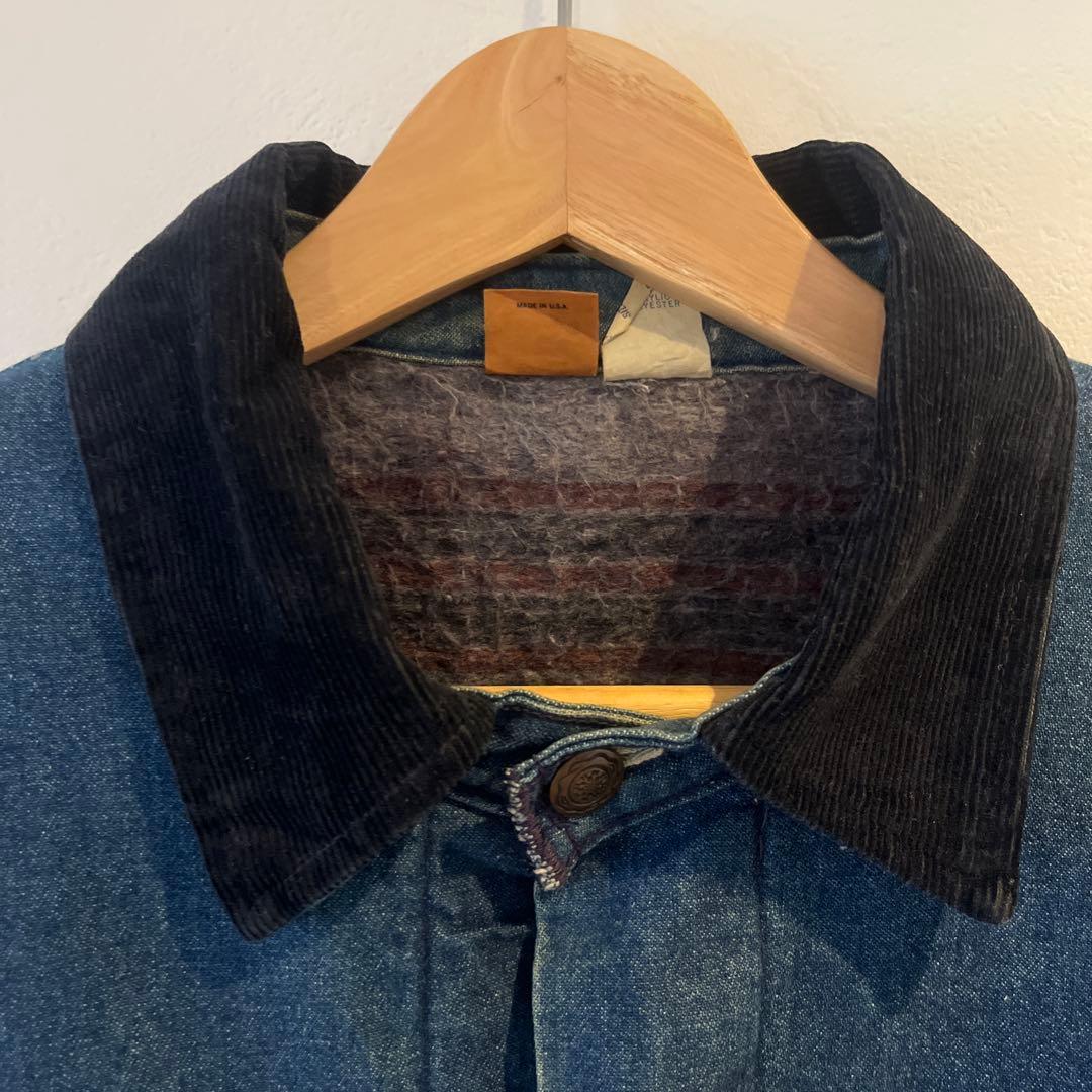 タ*ラ様 70s BIG BEN デニムカバーオール コーデュロイ襟付き vin