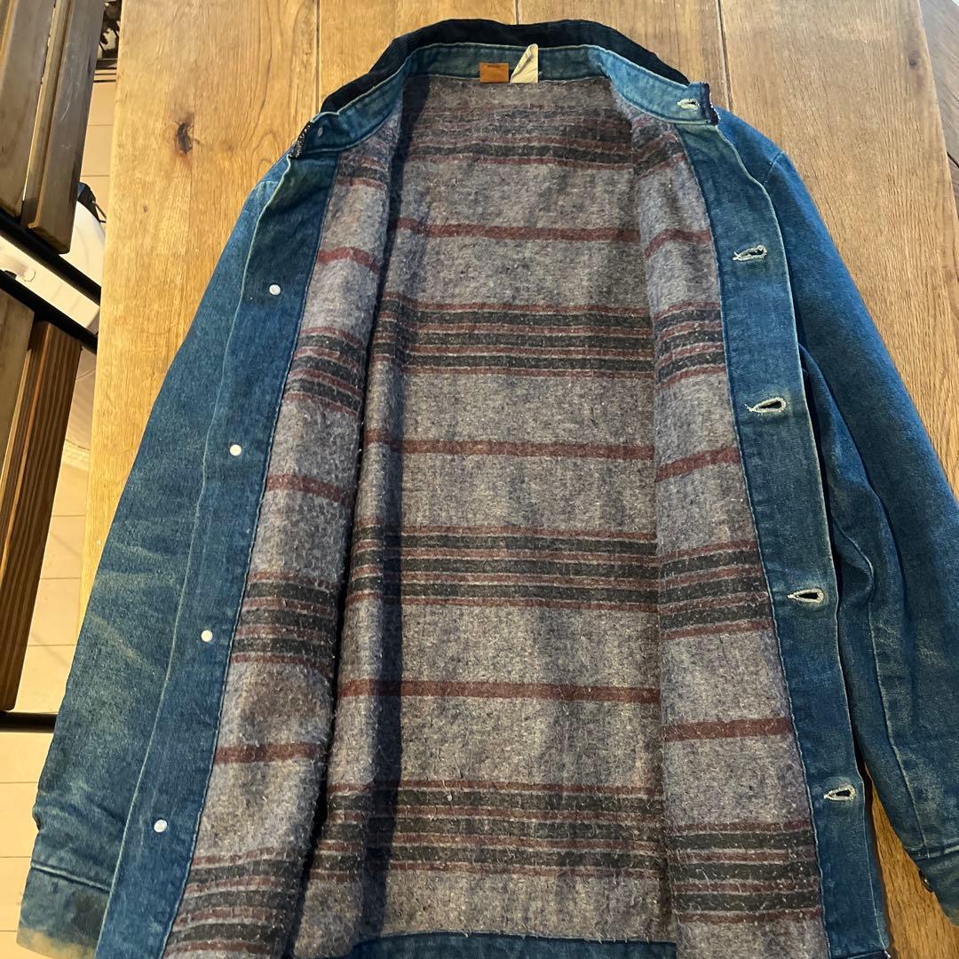 タ*ラ様 70s BIG BEN デニムカバーオール コーデュロイ襟付き vin
