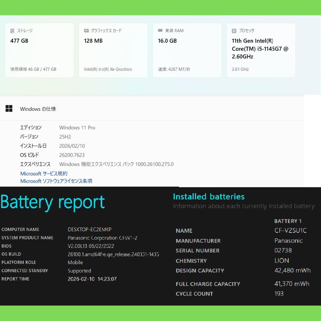 PanasonicLets nots SV1 11世代i5/16GB/512GB