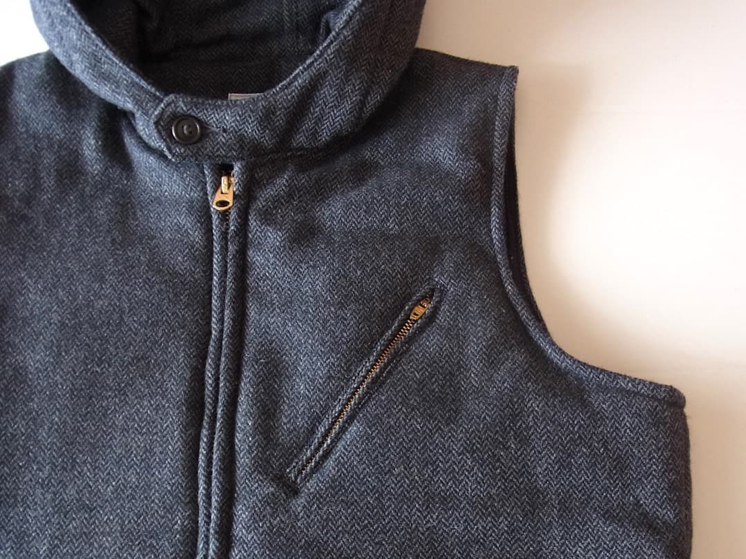 Post Overalls E-Z CRUZ VEST／ウールヘリンボーンベスト
